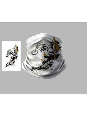 Bisiklet Tasarımlı Motorcu Buff Maske Outdoor Boyunluk Unisex Bandana