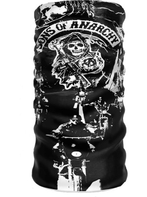 Sons Of Anarchy Tlı 24X50 cm Motorcu Bisikletci Buff Boyunluk Bandana Rüzgarlık Bere