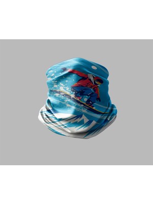 Kayak & Dağ Tasarımlı Motorcu Buff Maske Outdoor Boyunluk Unisex Bandana