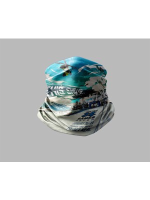 Kayak & Dağ Tasarımlı Motorcu Buff Maske Outdoor Boyunluk Unisex Bandana