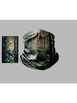 Bisiklet Tasarımlı Motorcu Buff Maske Outdoor Boyunluk Unisex Bandana