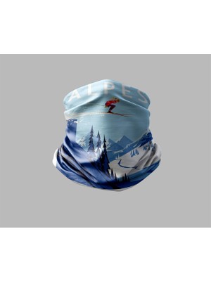 Kayak & Dağ Tasarımlı Motorcu Buff Maske Outdoor Boyunluk Unisex Bandana