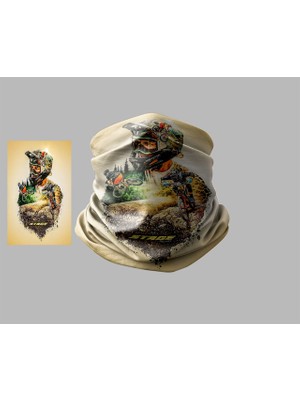Bisiklet Tasarımlı Motorcu Buff Maske Outdoor Boyunluk Unisex Bandana