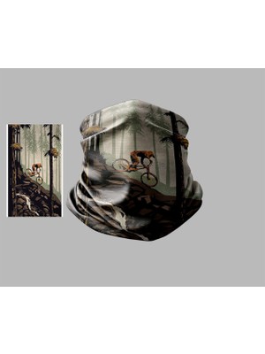 Bisiklet Tasarımlı Motorcu Buff Maske Outdoor Boyunluk Unisex Bandana