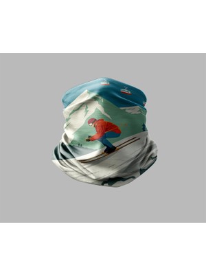 Kayak & Dağ Tasarımlı Motorcu Buff Maske Outdoor Boyunluk Unisex Bandana