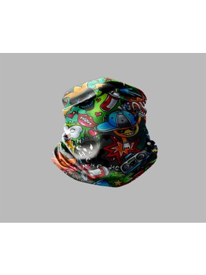 Karışık Çok Desenli Tasarımlı Motorcu Buff Maske Outdoor Boyunluk Unisex Bandana