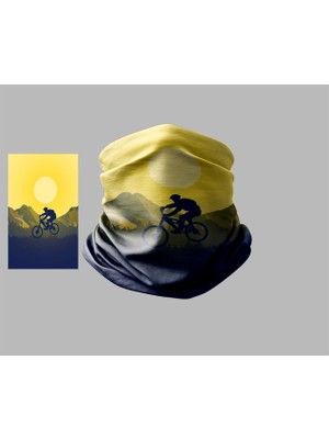 Bisiklet Tasarımlı Motorcu Buff Maske Outdoor Boyunluk Unisex Bandana