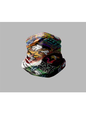 Karışık Çok Desenli Tasarımlı Motorcu Buff Maske Outdoor Boyunluk Unisex Bandana