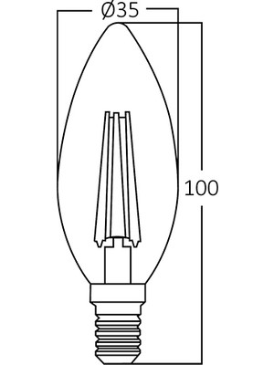 Braytron BA36-00410-BRAYTRON 4W 2700K Sarı Işık E14 Mum LED Rustik Ampul 5 Li Paket