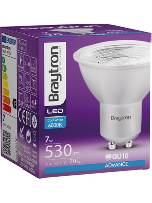 Braytron BA25-00753-BRAYTRON 7W 6500K Beyaz Işık GU10 Lensli LED Ampul 6 Lı Paket