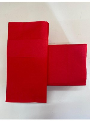 Kidspartim Kırmızı Cepli  Touch Peçete 12 Adet 40X40