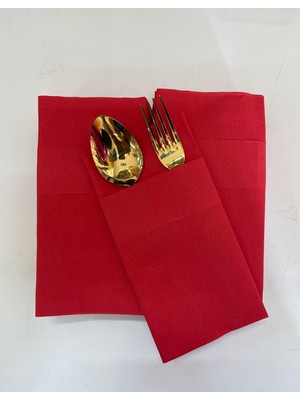 Kidspartim Kırmızı Cepli  Touch Peçete 50 Adet 40X40