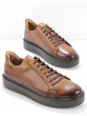 Bambi Taba Leather Erkek Sneaker E01194472703