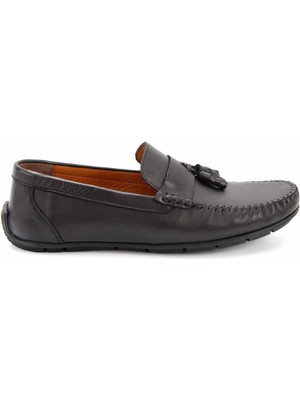 Bambi Siyah Leather Erkek Loafer Ayakkabı E01733800303