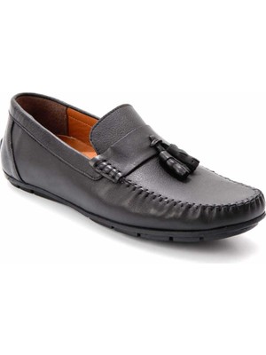 Bambi Siyah Leather Erkek Loafer Ayakkabı E01733800303