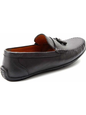 Bambi Siyah Leather Erkek Loafer Ayakkabı E01733800303