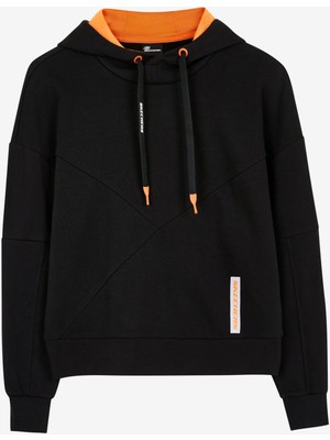 Skechers W Lw Fleece Fabric Block Hoodie Sweatshirt Kadın Siyah Sweatshirt S231008-001