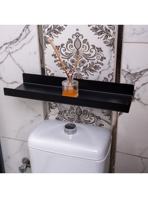 Miray Evim Banyo Rafı Metal Siyah