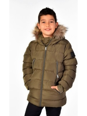 Benitto Kids Natürel Kürklü Erkek Çocuk Mont