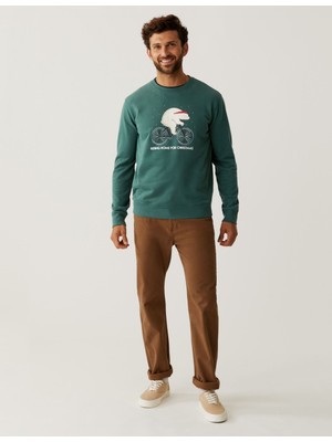 Marks & Spencer Saf Pamuklu Yılbaşı Temalı Sweatshirt