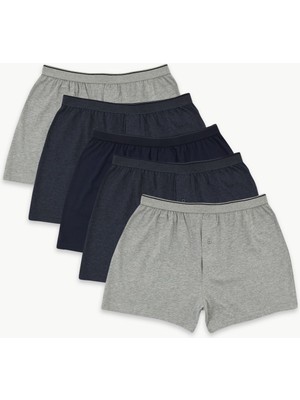 Marks & Spencer Saf Pamuklu 5'li Cool & Fresh™ Boxer Seti