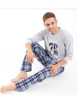 Over Pazar Erkek Baskılı Pijama Takımı Uzun Kollu Erkek Pijama Takımı Uzun Kollu Pijama Takımı Erkek Pijaması TBUKPJM001