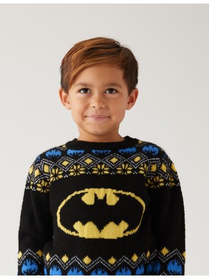 Marks & Spencer Batman™ Yuvarlak Yaka Örme Kazak