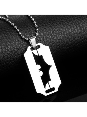 Masoffy Süper Kahraman Köpek Etiketi Boncuk Zincir Batman Charms Link Zinciri Kolye (Yurt Dışından)