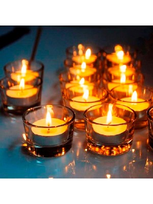 Kuzey Cam Mumluk Tea Light Mum Için Cam Mumluk Tealight Cam Mumluk 4,5 x 2 cm 14 Adet