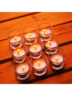 Kuzey Cam Mumluk Tea Light Mum Için Cam Mumluk Tealight Cam Mumluk 4,5 x 2 cm 14 Adet