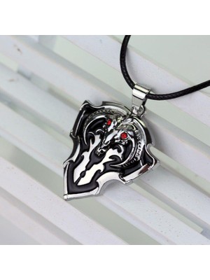 Masoffy Kırmızı Kristaller Siyah Emaye Dota 2 Pioneer Vanguard Shield Collares Kolye (Yurt Dışından)