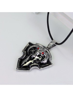 Masoffy Kırmızı Kristaller Siyah Emaye Dota 2 Pioneer Vanguard Shield Collares Kolye (Yurt Dışından)