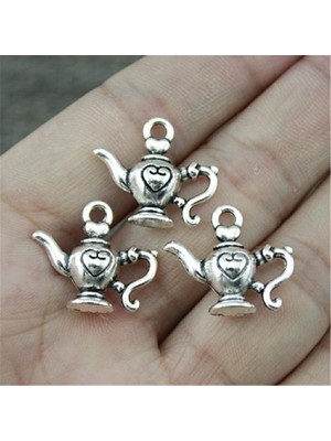 Masoffy Wyısywg 6 Adet Charm Metal Charms Çaydanlık 21X19MM Takı Bulgular Bileşenleri Için Malzemeleri B10472 Kolye (Yurt Dışından)