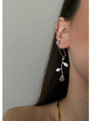 OkkoStore Şahmaran Çengelli Tek Gül Küpe