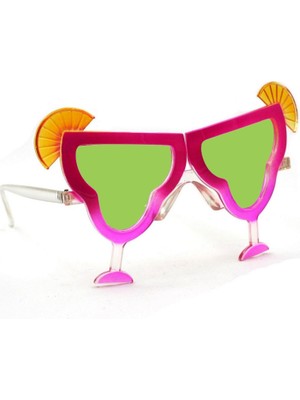 Trend Kapında Margarita Parti Gözlüğü Pembe Renk 16X8 cm