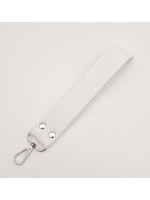 Angel Çanta Aksesuar Beyaz Pamuklu Kolon Elcik Gümüş Metalli