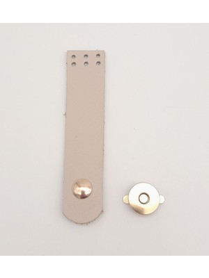 Angel Çanta Aksesuar 11X2.3 cm Bej Gerçek Deri Düz Çanta Kapağı Light Gold Metalli