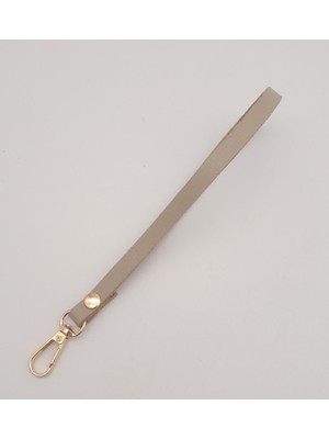 Angel Çanta Aksesuar Gerçek Deri Bej Renk Elcik Light Gold Metalli