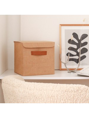 Rek Home Kapaklı Dolap Içi Çamaşır Oyuncak Düzenleyici Katlanır Saklama Kutusu 28X28X28