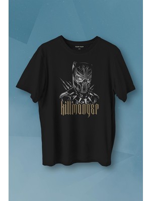 Kendim Seçtim Golden Jaguar Black Panther Film Baskılı Tişört Unisex T-Shirt
