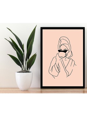Trend Poster Siyah Çerçerve Görünümlü Duvar Tablosu Retro Ahşap Poster