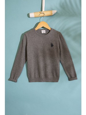 U.S. Polo Assn. Gri Erkek Cocuk Triko Kazak