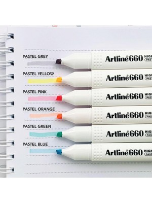 Artline 660 Pastel Seri Fosforlu Kalem - Pastel Gri