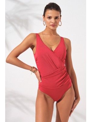 Pierre Cardin Cannes Kalın Askılı Kruvaze Mayo Kırmızı 231127