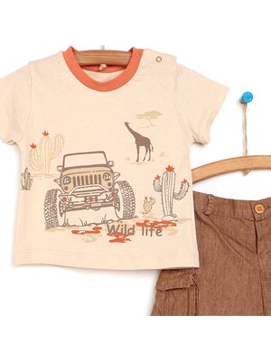 Hello Baby  Safari Tshirt-Şort Erkek Bebek