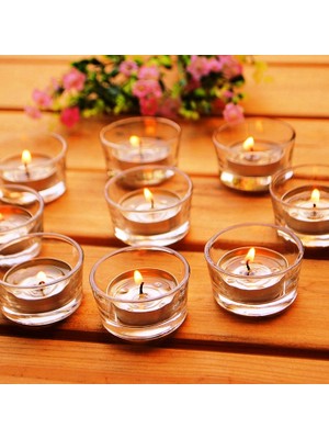 Kuzey 7 Adet Tealight Cam Mumluk Cam Mumluk Tea Light Mum Için Cam Mumluk 4.5x2 cm Kına Gecesi Dekorları