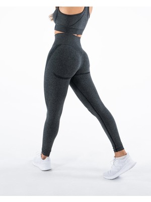 Baim Seamless Push Up Black And  Grey Spor Tayt