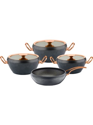 Oms Collection 3532 7 Parça Sirena Granit Tencere Tava Seti