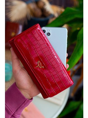 Garbalia Lady Teknolojik Deri Kroko Desen Bol Kartlıklı Bozuk Para Bölmeli Şık Kadın Cüzdanı