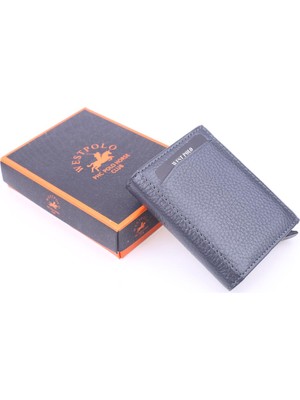 West Polo 5550 Hakiki Deri Erkek Mekanizmalı Kartlık Cüzdan